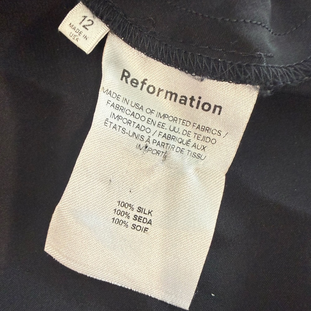 Reformation Joanna Dress Black Silk Strapless Formal Midi Maxi Size 12 - Picture 8 of 12